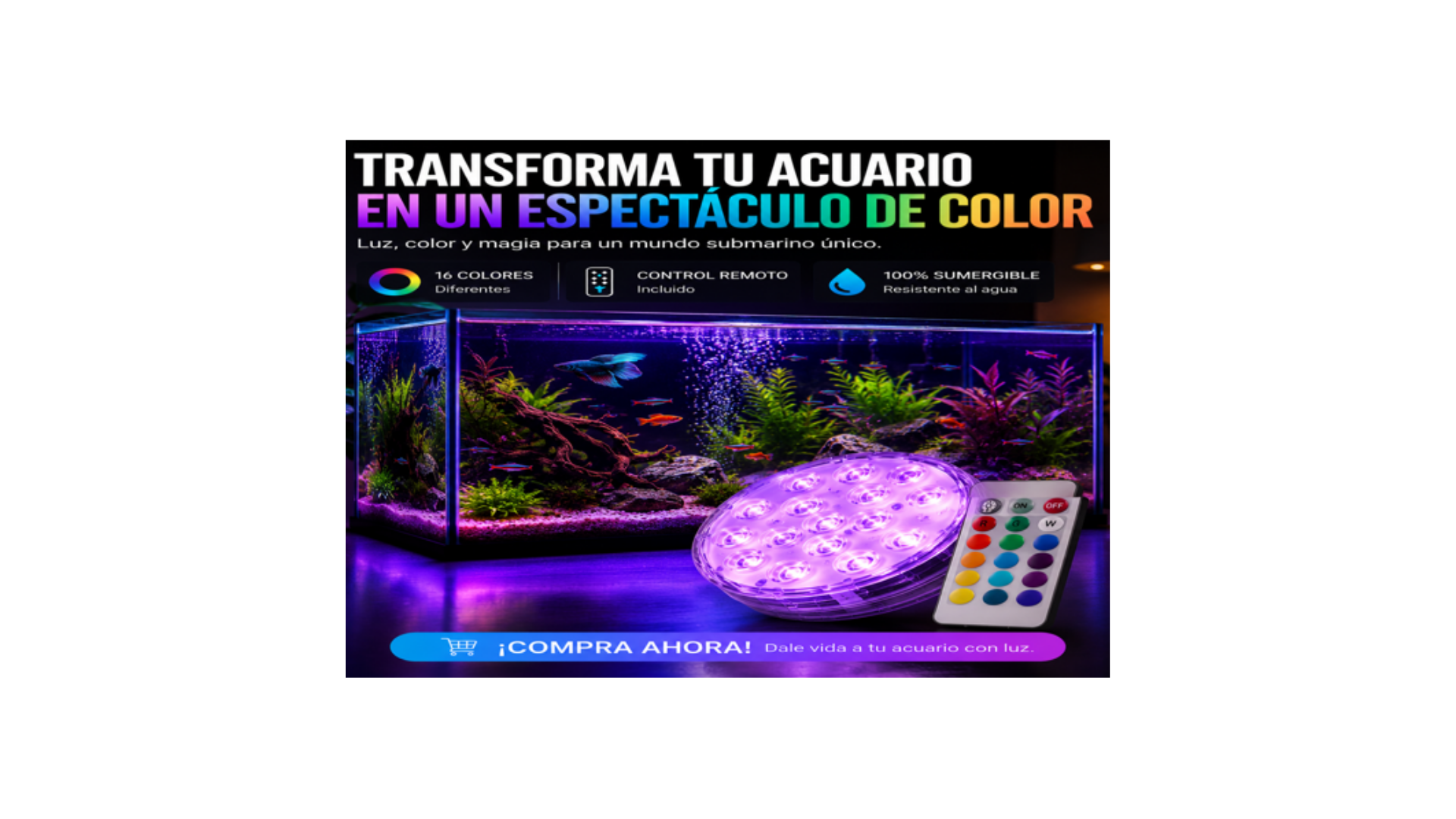 Lampara Subacuática Control