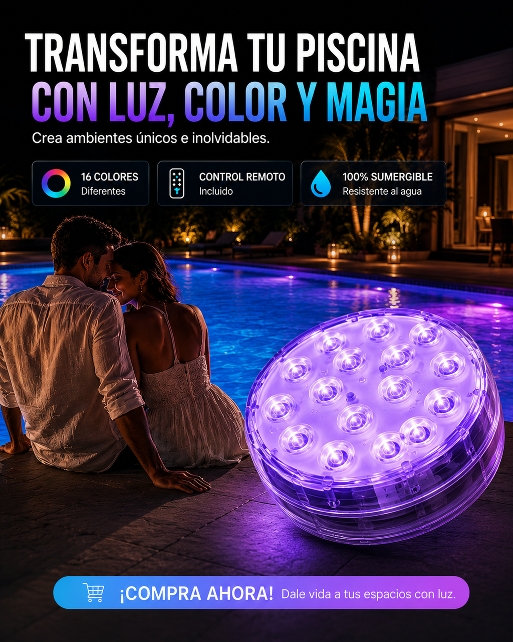 Lampara Subacuática Control