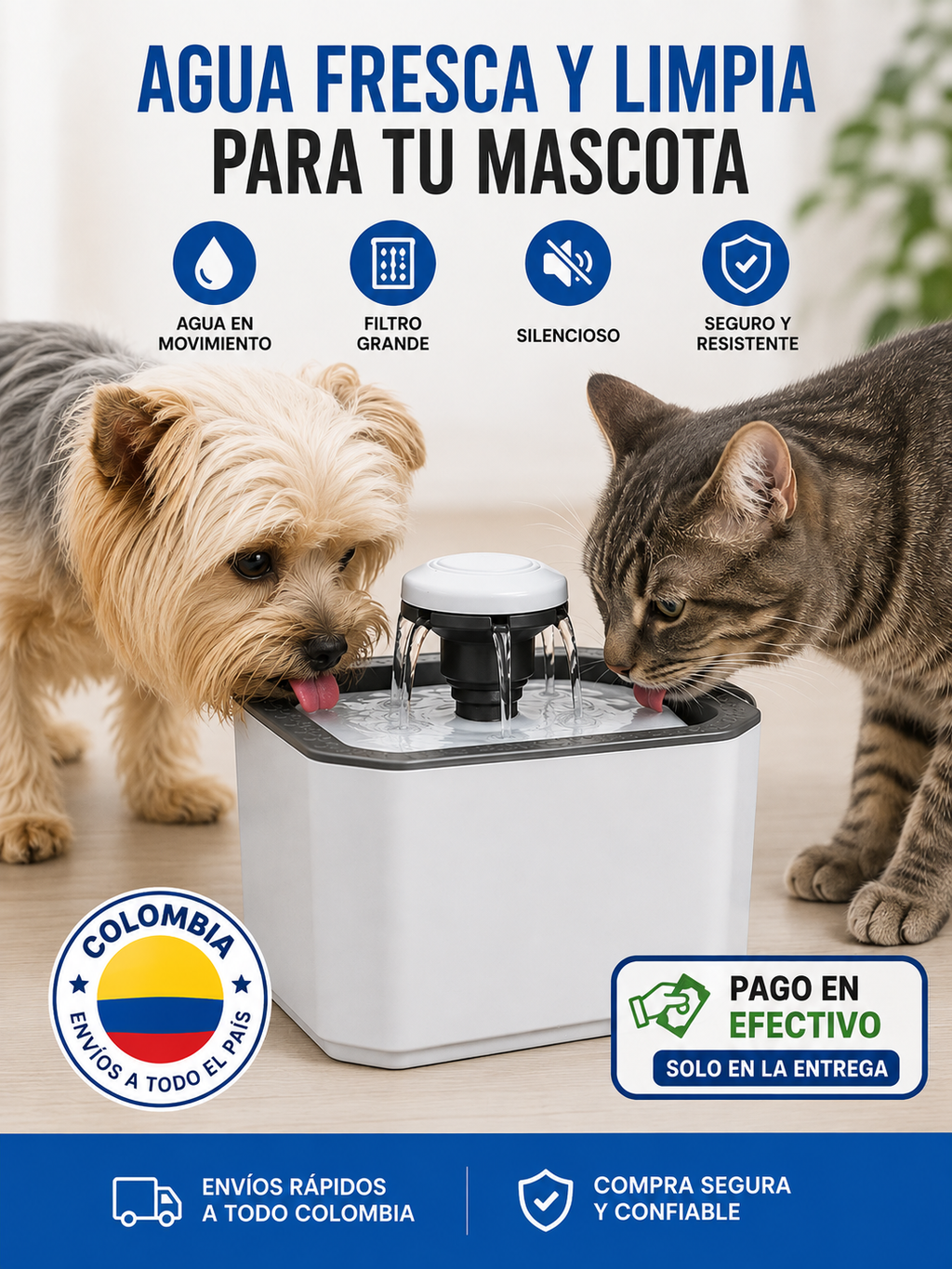Fuente Dispensador Automático Agua Gato